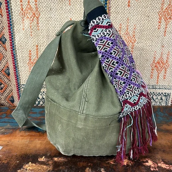 TRICIA FIX knapsack. Upcycled army bag that carries memories. Add your own:)